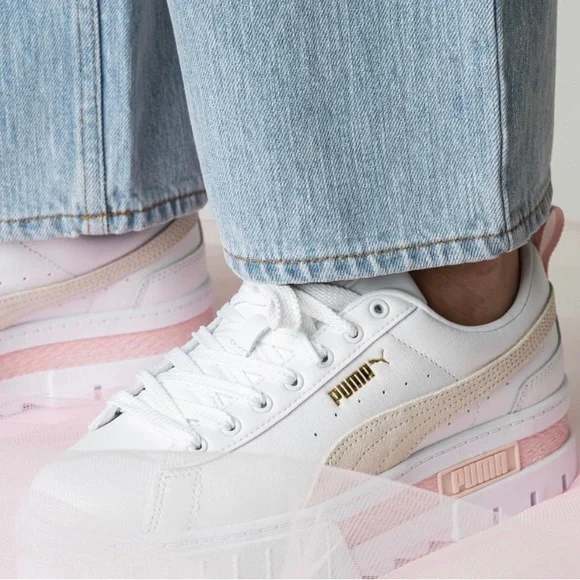 Platform Sneakers Puma White And Pink Sneakers Puma Womens Size